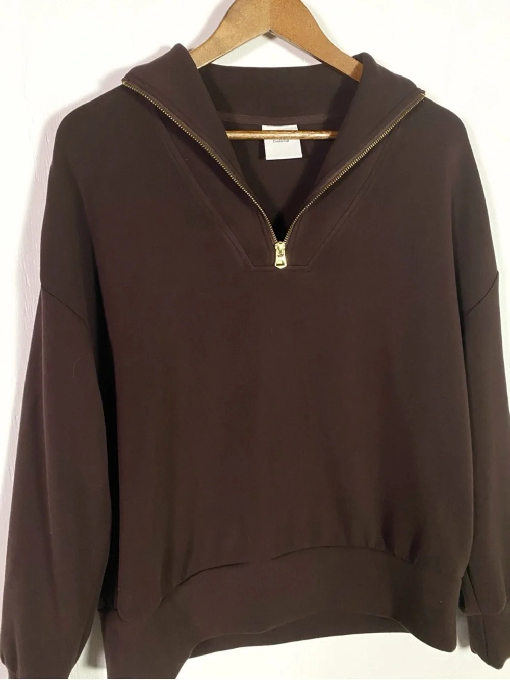 Varley Hawley Half Zip Sweatshirt Brown - Picture 3 of 7